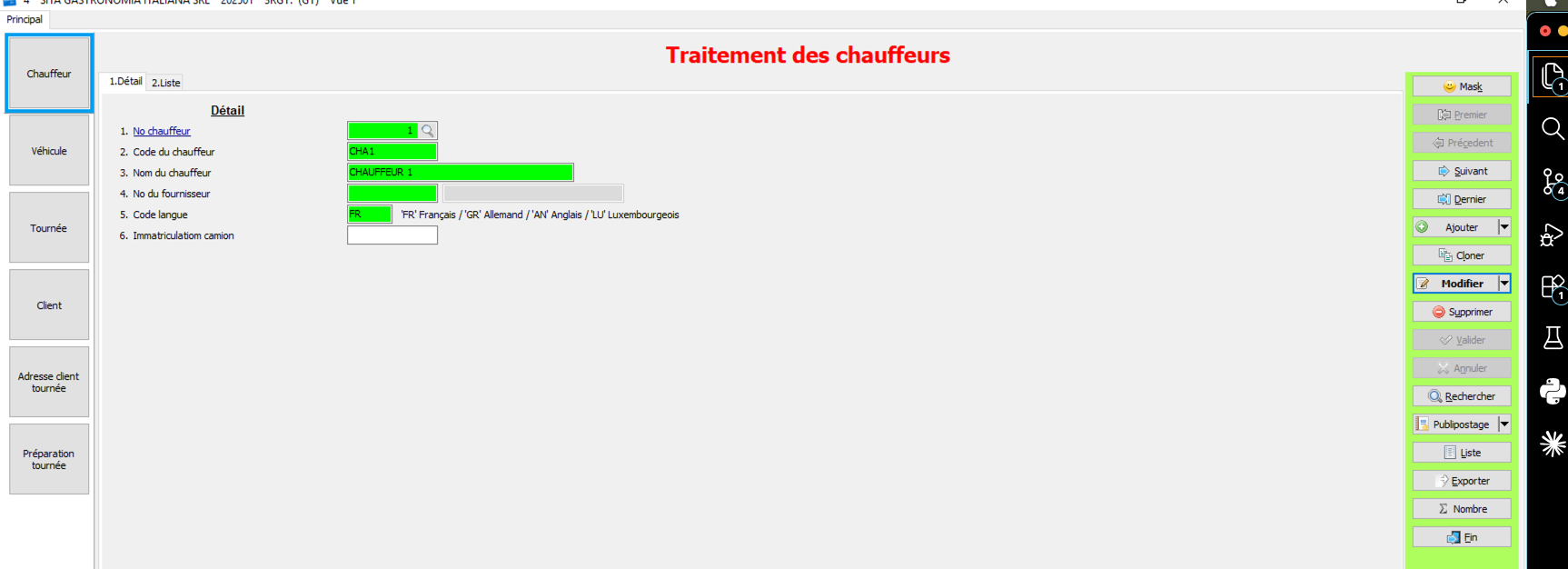 Traitement des chauffeurs