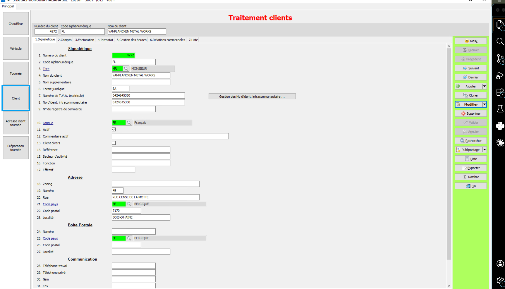 Traitement des clients