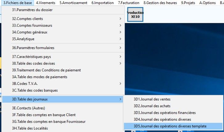 Menu 3D5 - Fichiers de base